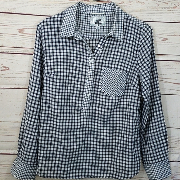 🛑SOLD🛑Gingham♡Western♡Prairie♡Partial Button Down - Picture 1 of 6